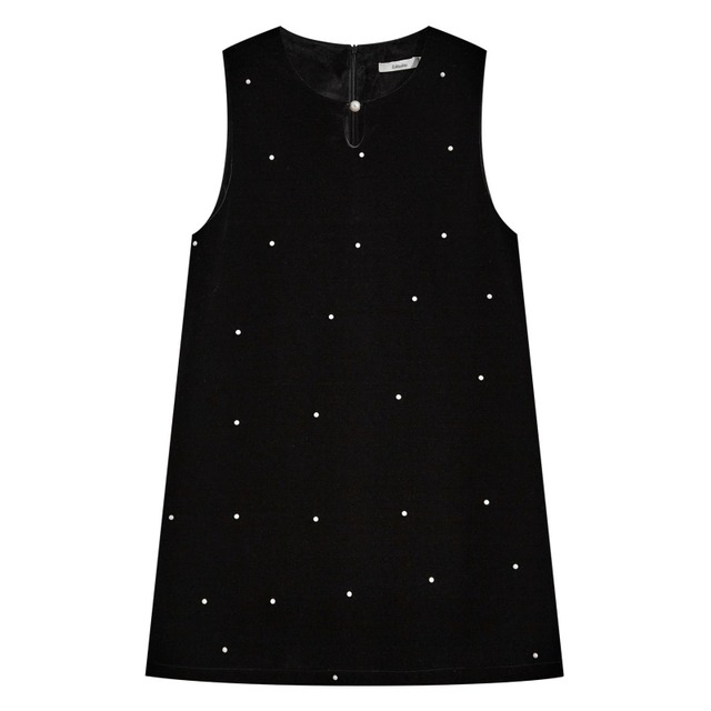 Velvet pearl mini dress　B1253