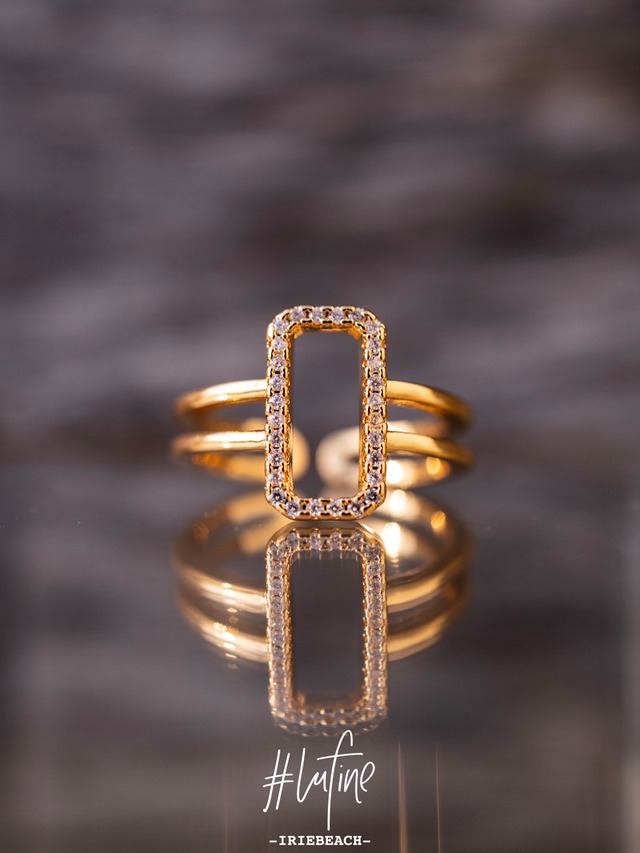 【#lufine】Rectangle stone ring  #12