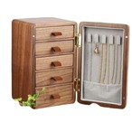 ジュエリーボックス 木製 冷蔵庫型 5段 引き出し式 アクセサリーケース 宝石箱 大容量 ネックレス収納 おしゃれ ユニーク