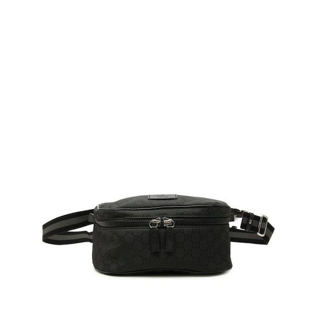 グッチ GGナイロン ボディバッグ ウエストバッグ ショルダーバッグ 449182 ブラック ナイロン レザー レディース GUCCI 中古