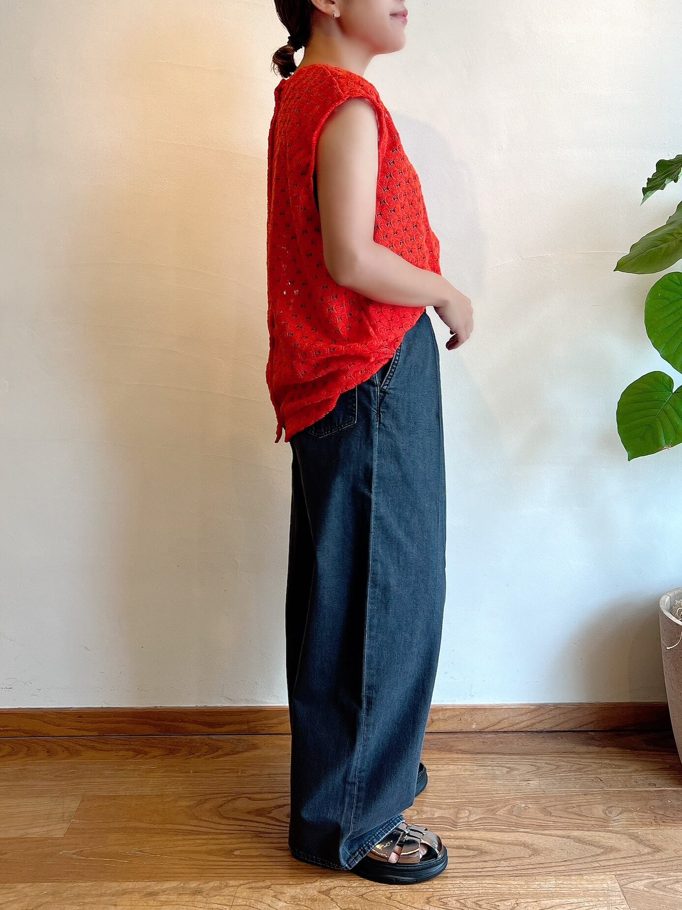 TICCA / ライトデニムタックワイドパンツ | anouk