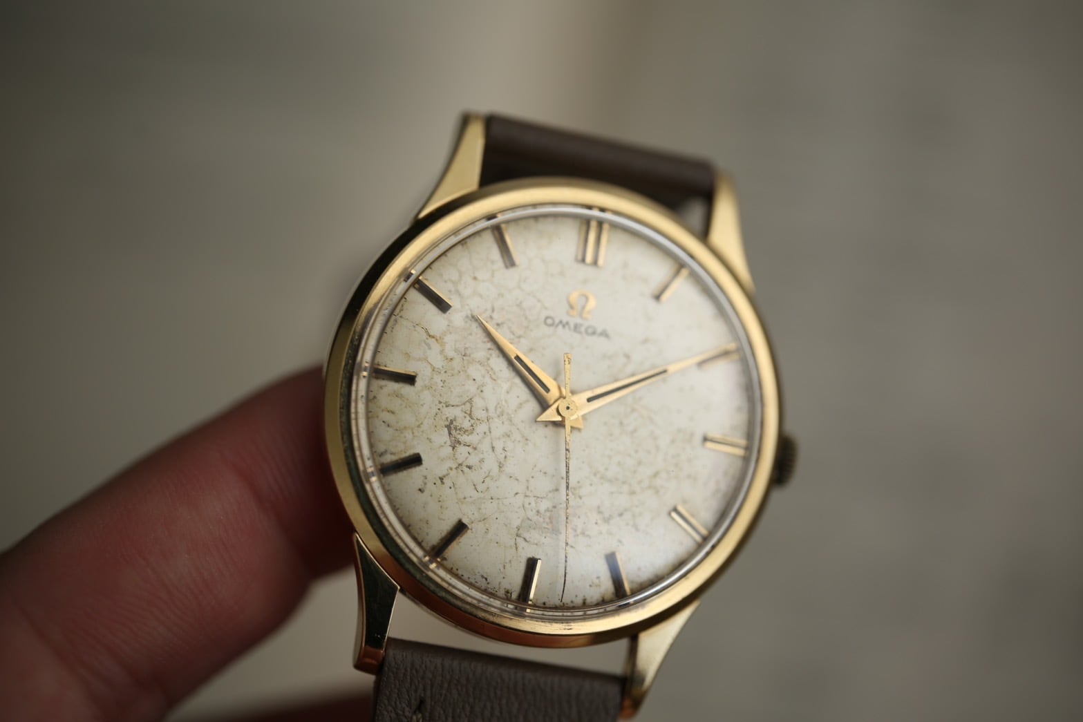 【OMEGA】 1960年製 オメガ 30mmキャリバー ジャパン・ゴールド ”Crazing dial" 18金無垢 / Vintagewatch / Cal.285 / Solid gold / hand widing