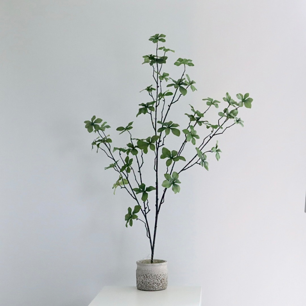 ドウダンツツジ フェイクグリーン H85cm 大型 観葉植物 人工観葉植物 コンクリートポット インテリアグリーン
