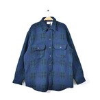 ウールリッチ ウールシャツ ワッペン ブラックウォッチ 黒紺緑 CPOシャツ 肉厚 WOOLRICH サイズXL相当 古着 @CA1306