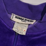 90s フランス製 SONIA RYKIEL ソニアリキエル ベロア ベルベット ショート丈 プルオーバー M /パープル系 レディース ビンテージ
