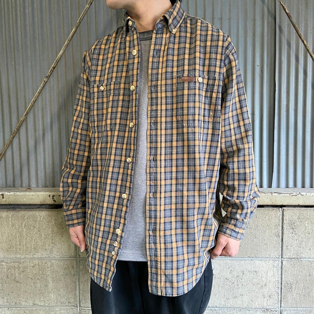 Carhartt カーハート 長袖 チェック柄 コットンシャツ メンズM~L相当 