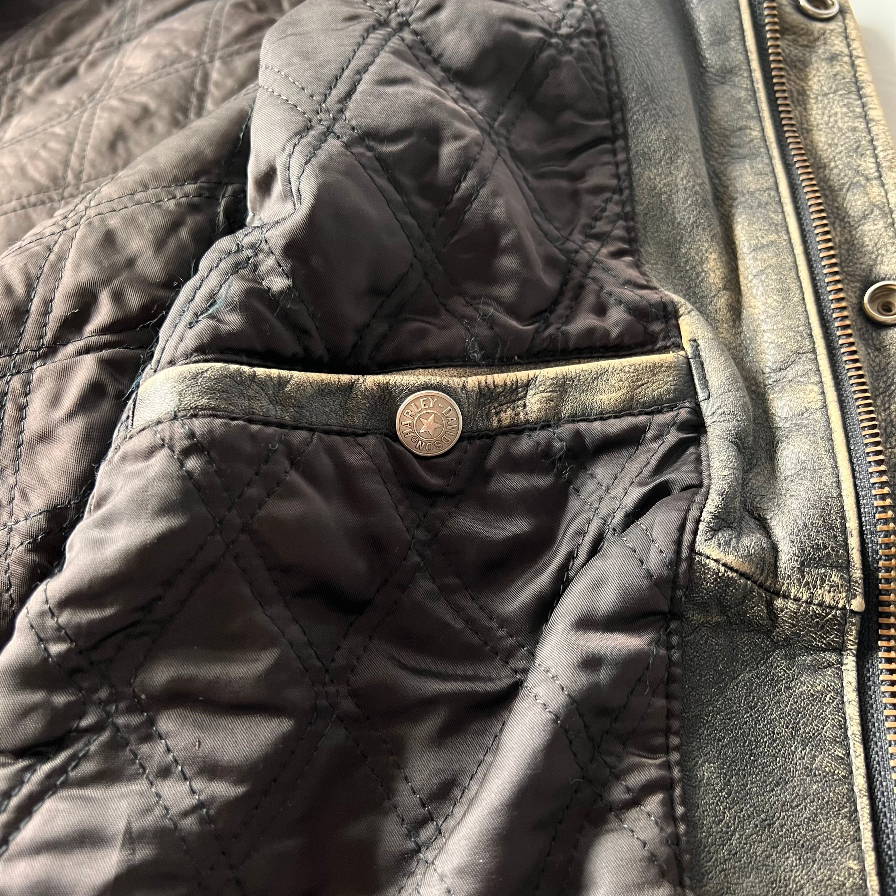 90s “Harley-Davidson” leather studium jamper 90年代 ハーレー