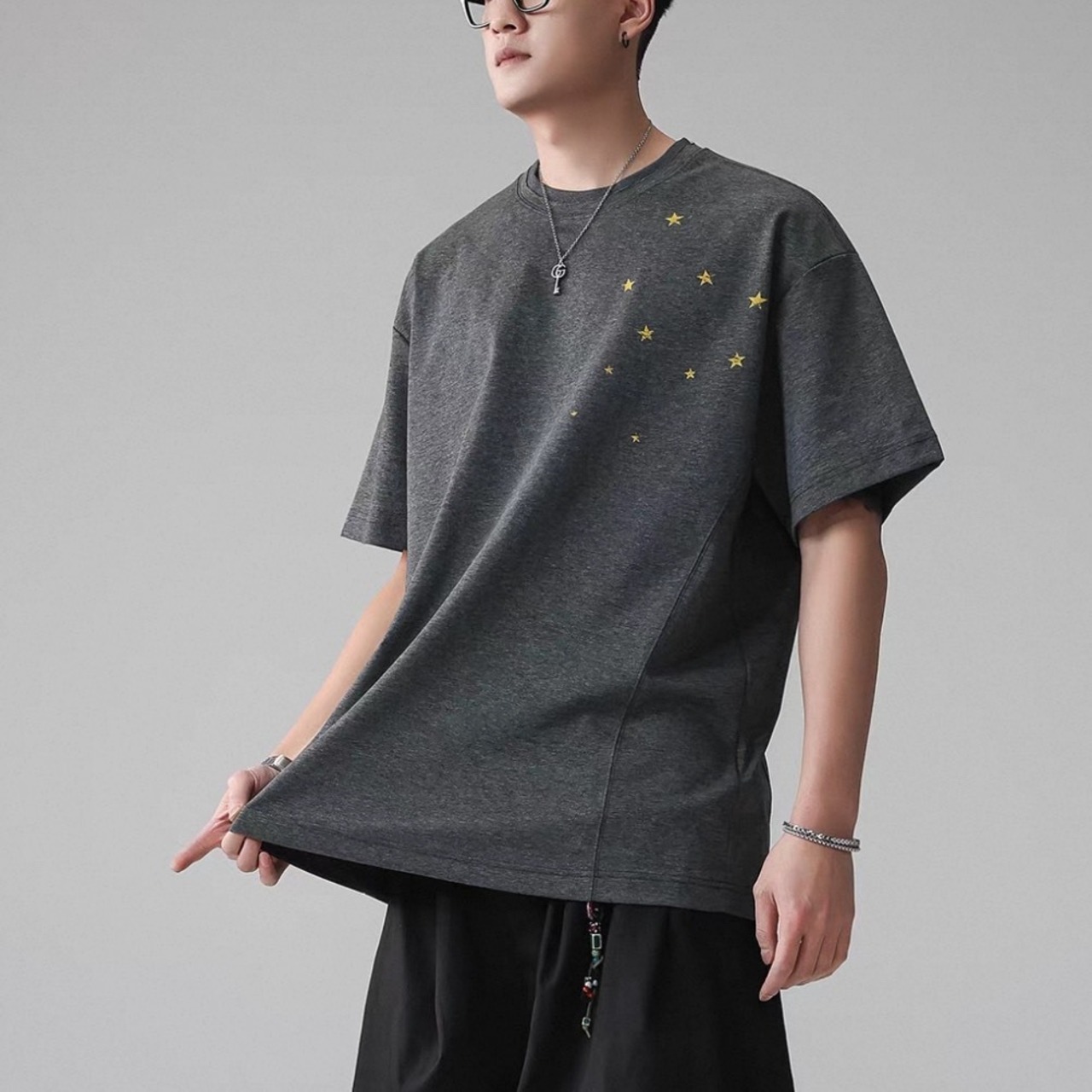 Star print back logo tee 1493 - 6