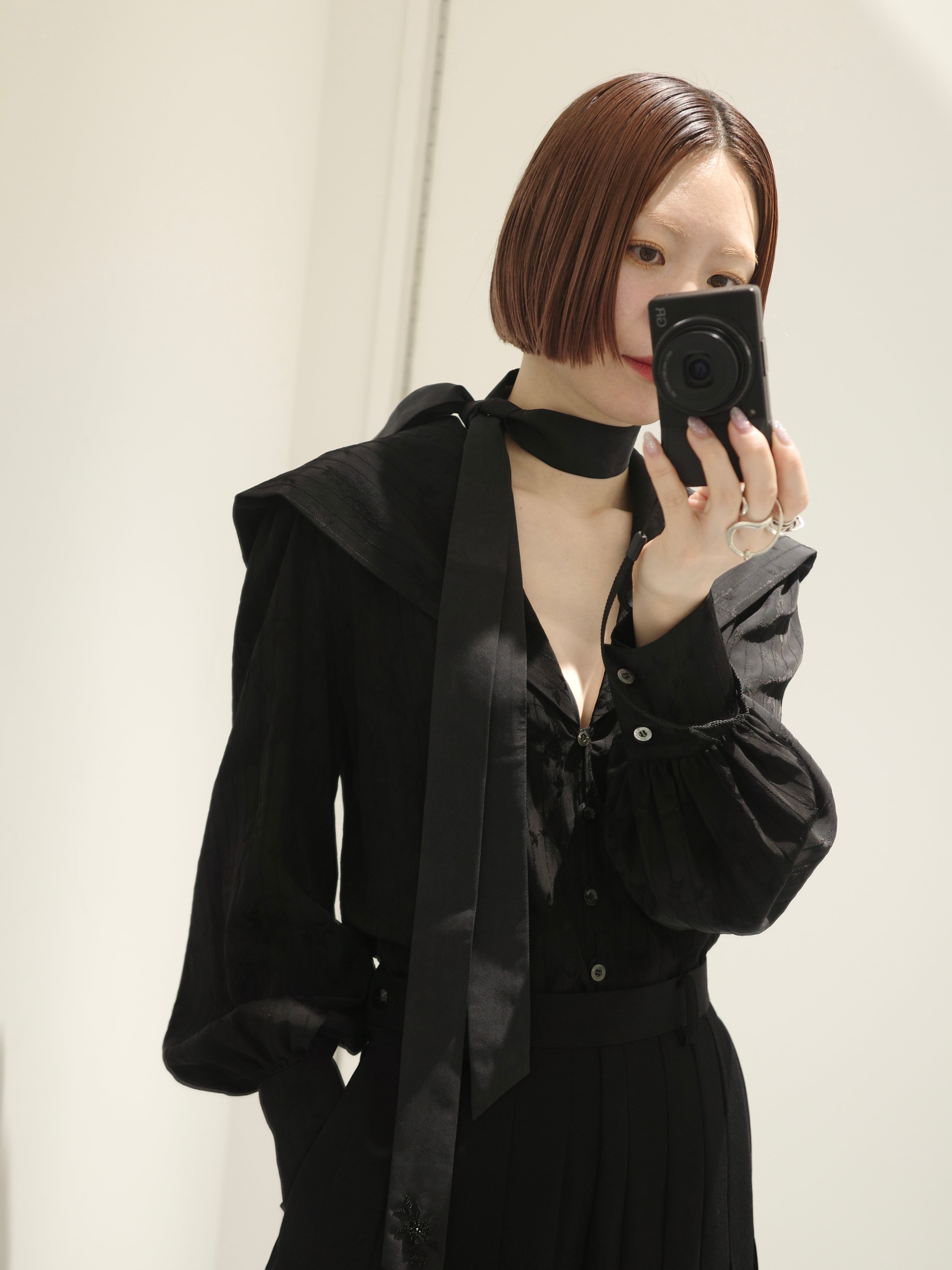 FETICO SAILOR COLLAR BLOUSE ブラウス Black　黒 26AW | WOMEN】FETICO フェティコ / ブラウス / ROSE JACQUARD SAILOR