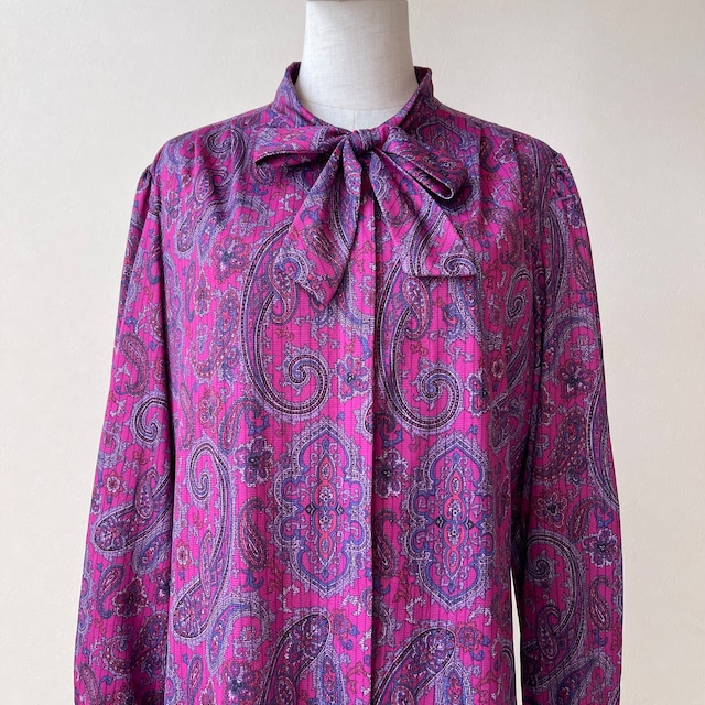 THREE R's 1980s Paisley Pattern Dress AD106