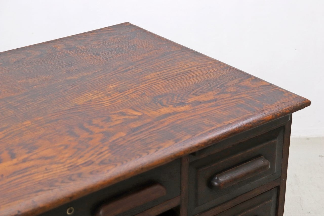 英国 イギリス オーク材 ヴィンテージ 片袖デスク 引き出し 机 書斎
