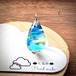 空&雲ペンダント しずく型 青空にかかる虹とシャボン玉 26×17mm C