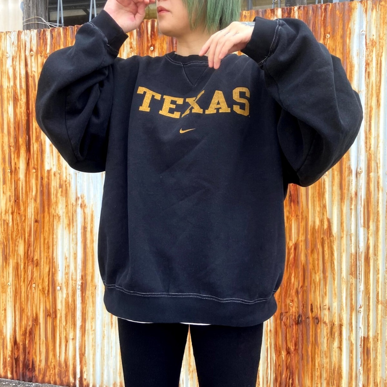 original】後染め ブラック 90年代 ナイキ TEXAS スモールスウォッシュ 