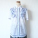 vintage / 青花柄半袖ブラウス