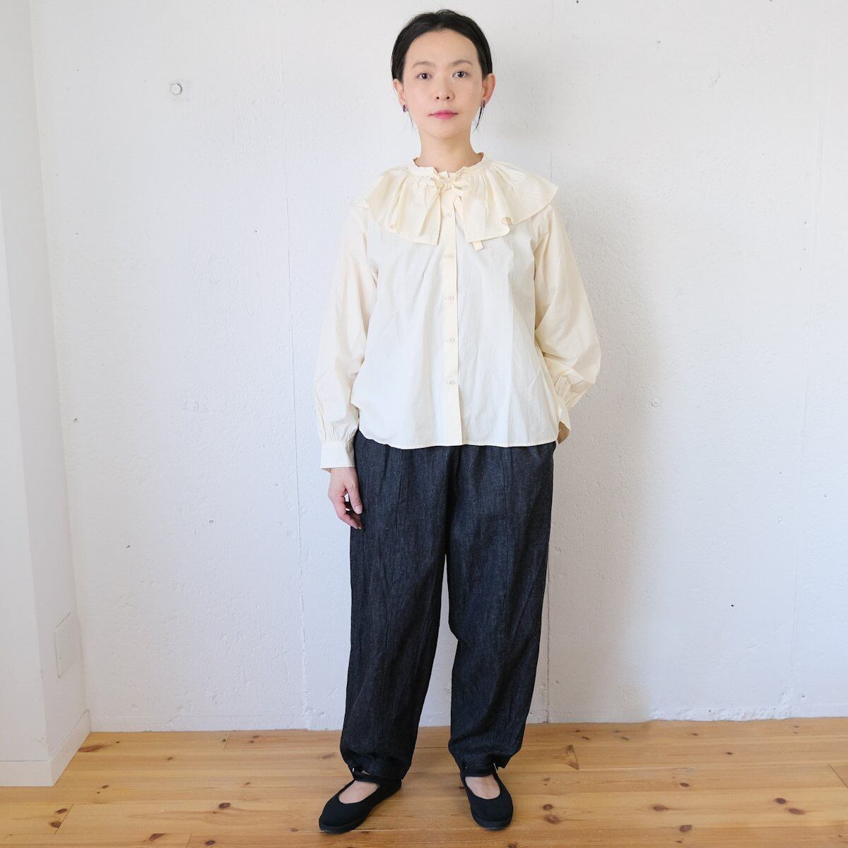 ローブデポー R306 JOUJOU2WAYBLOUSE ブラウス 長袖 F 楽天市場】ROBE de PEAU ローブデポー コットン スカラップ刺繍 2way
