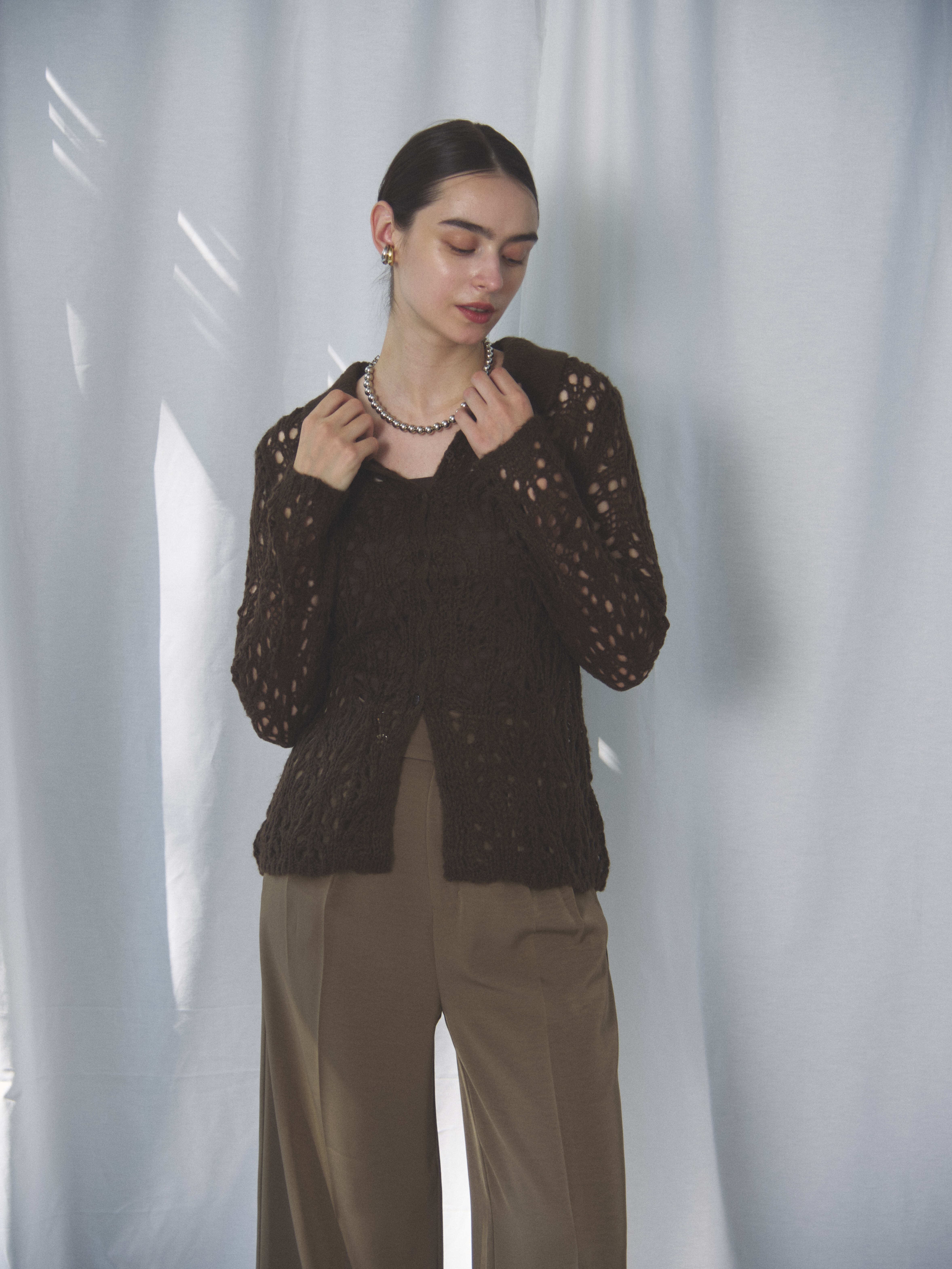 MOHAIR POLO KNIT CD(ﾓﾍｱﾎﾟﾛﾆｯﾄｶｰﾃﾞ)【7533147】 | CIEL'AIR