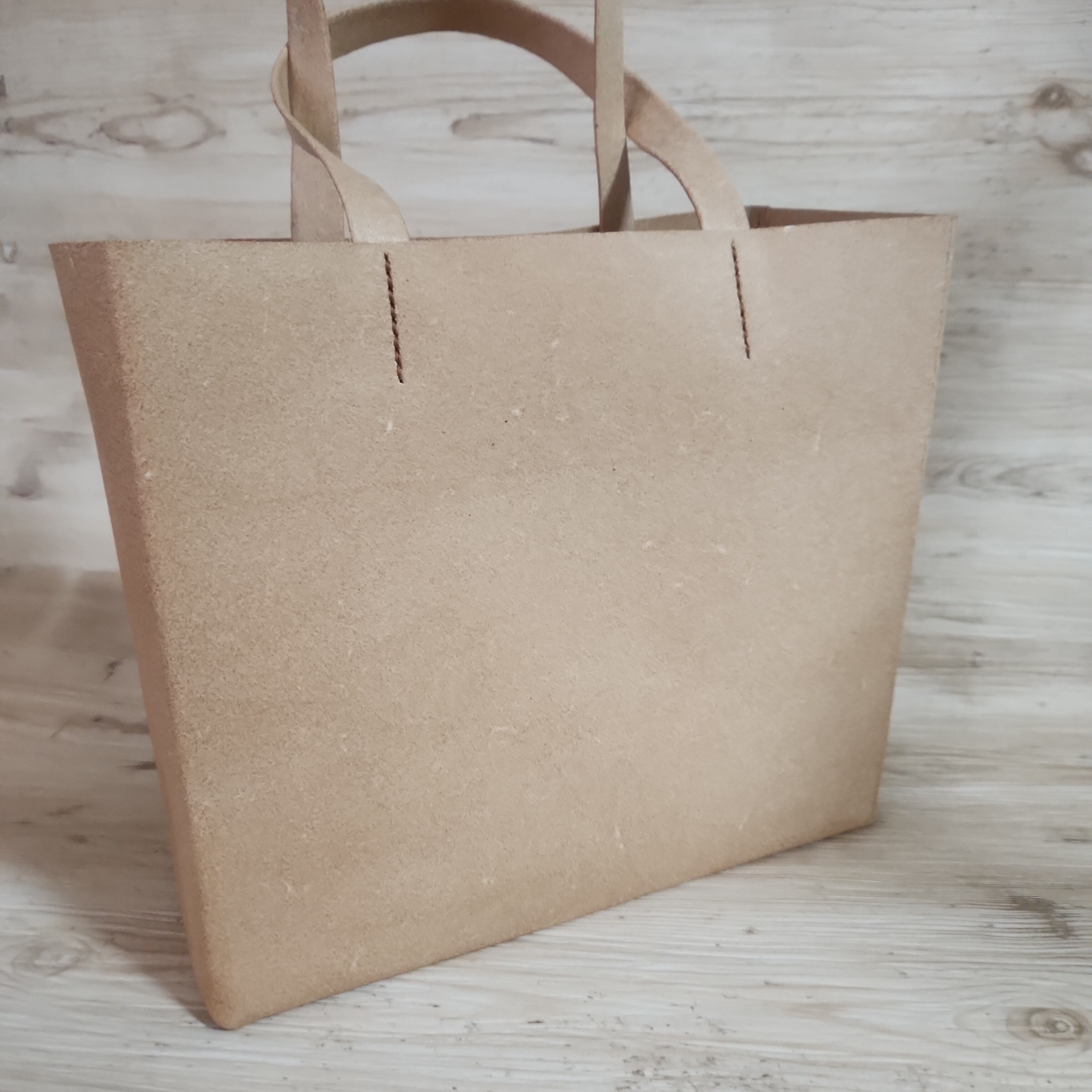 紙袋風 床革トートバッグ(Sサイズ) | Pay ID