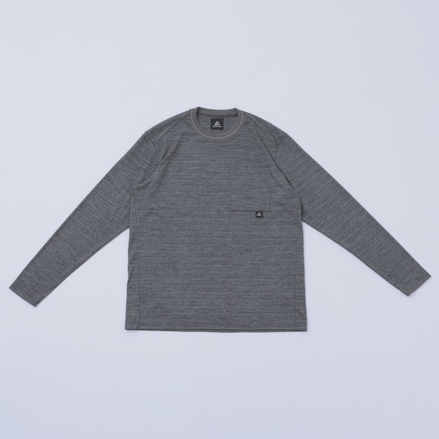 Dry Wool Long tee / 杢グレー