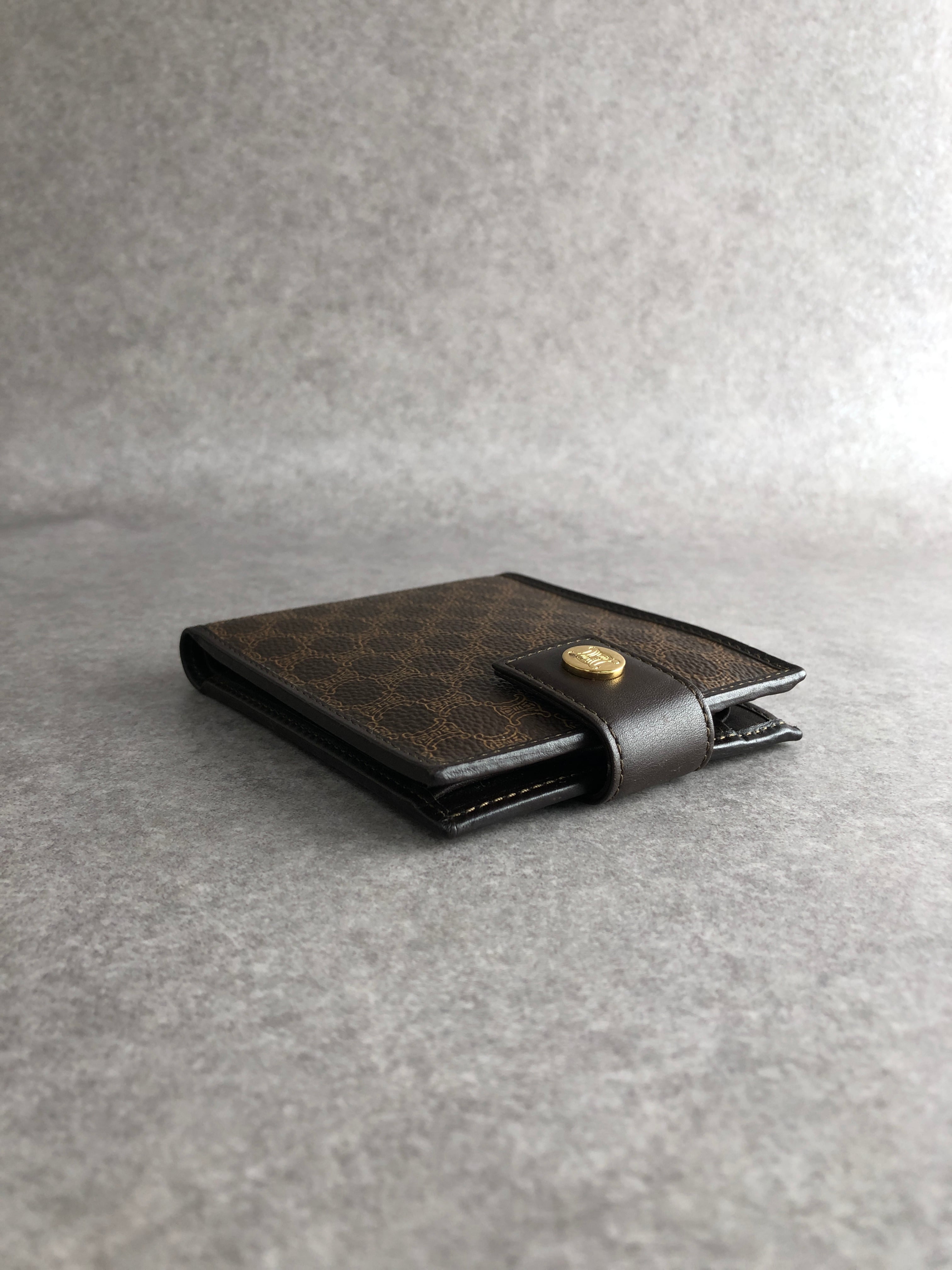 CELINE セリーヌ マカダム 財布 ブラウン PVCレザー 2つ折り vintage