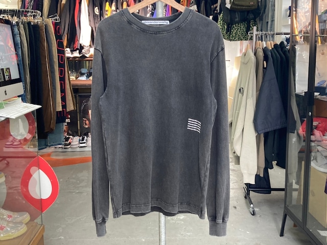 ALEXANDER WANG LOGO LS TEE WASHED BLACK XS 55500