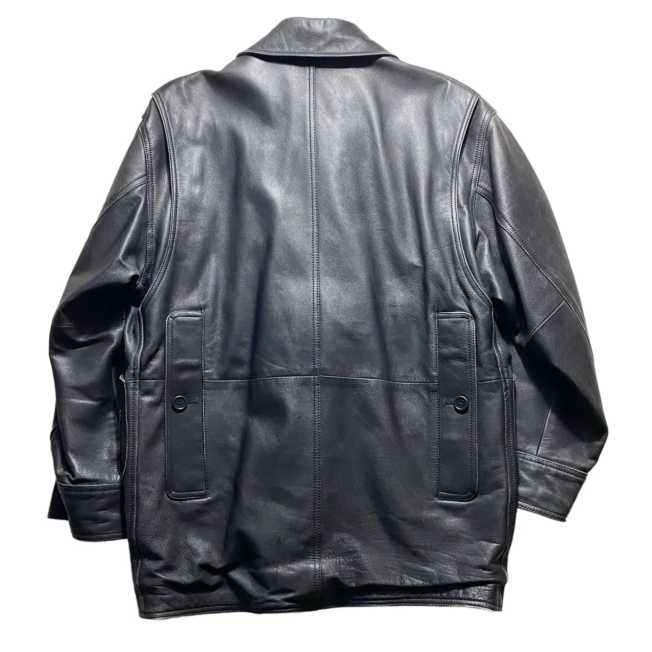 BARACUTA black leather hunting jacket