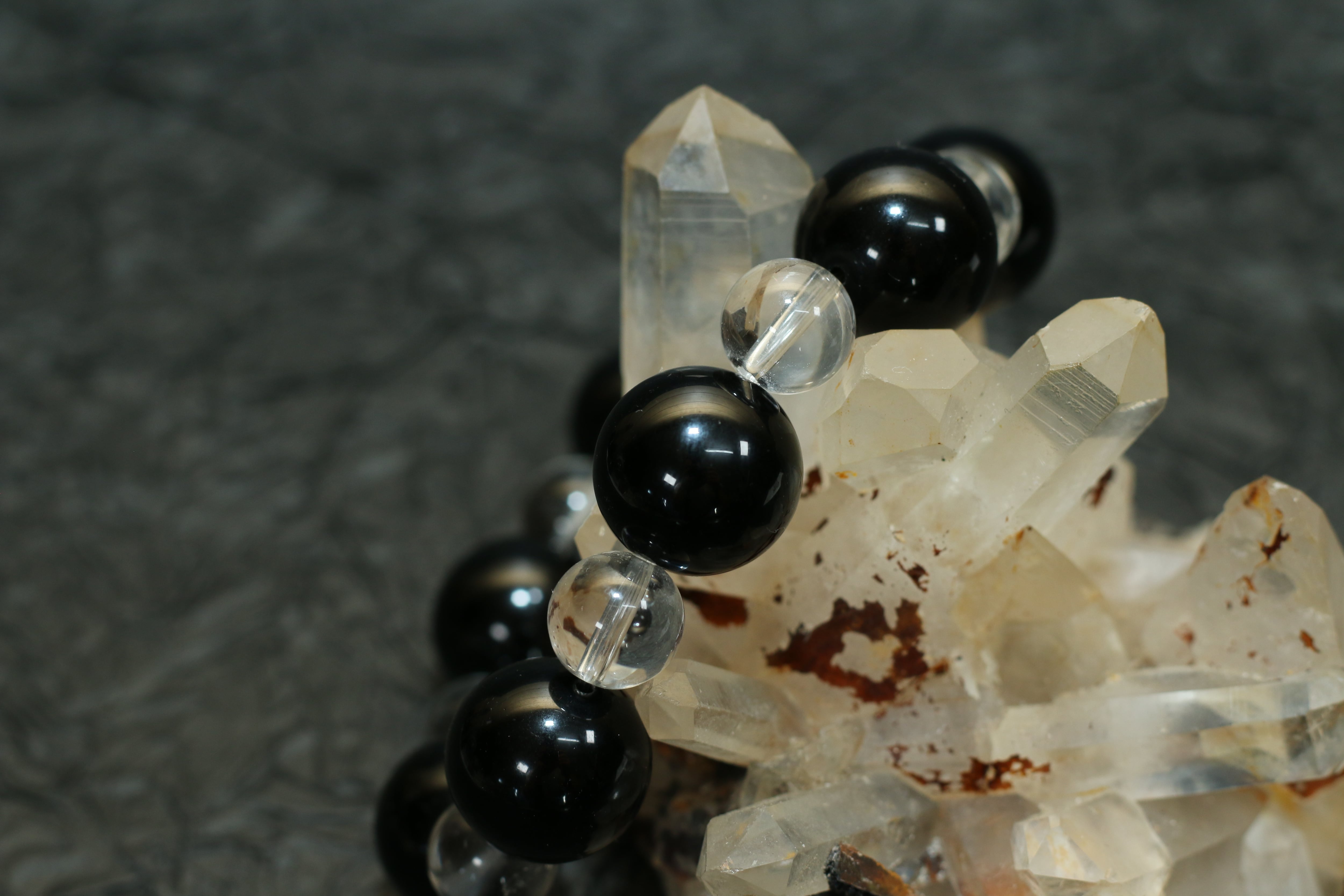 邪気祓い】16mm 八卦 八方除けモリオン大玉 水晶 KAZE STONEデザイン