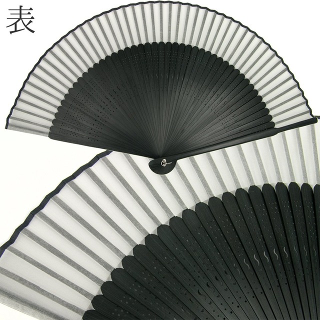 【数量限定】[KYOETSU] [キョウエツ] 扇子 正絹 無地 黒骨 2点セット(扇子、扇子袋) レディース