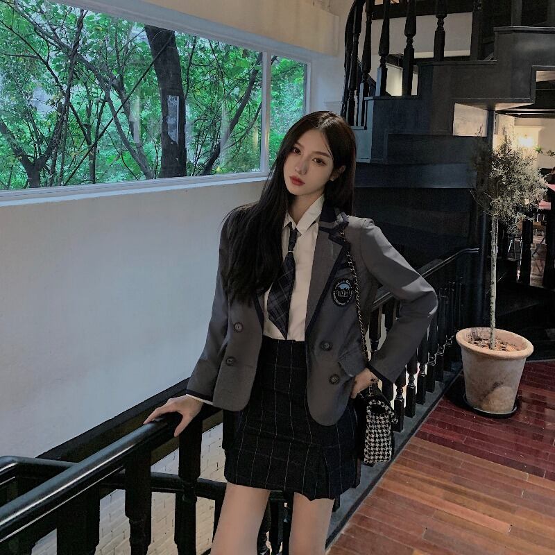 ジャケット スタイルルーズグレーカジュアルオータムウィンター 秋物 冬物 ブラックストロベリース72698884559