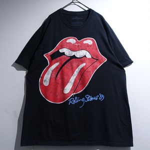 “THE ROLLING STONES” Black Print Band T-Shirt