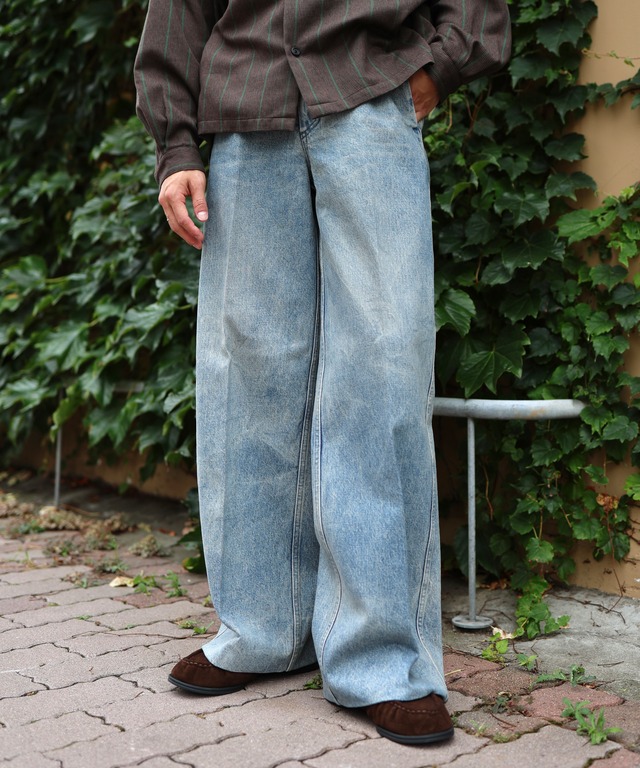 TANAKA / ST-108-26-DBL THE WIDE JEAN TROUSERS(DUSTY BLUE)