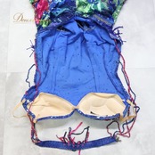 社交ダンス 衣装 スタンダードドレス ドレス スタンダード ワンピース Altamoda Michelin デモ 競技 ダンス パーティ 発表会 青 柄 模様 レース フリル ブルー系 ピンク系 フリンジ 揺れる ドレスデザイン スカート3枚重ね 華やか おしゃれ 発表会用 フォーマル