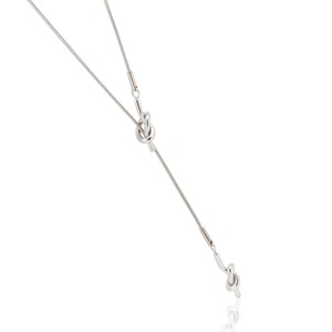 【特価処分】ネックレス レディース ロングネックレス サージカルステンレス アクセサリー Y字 ラリエット スネークチェーン 長さ調整 可能 金属アレルギー対応 チェーン 65cm 結び目 NPNS102