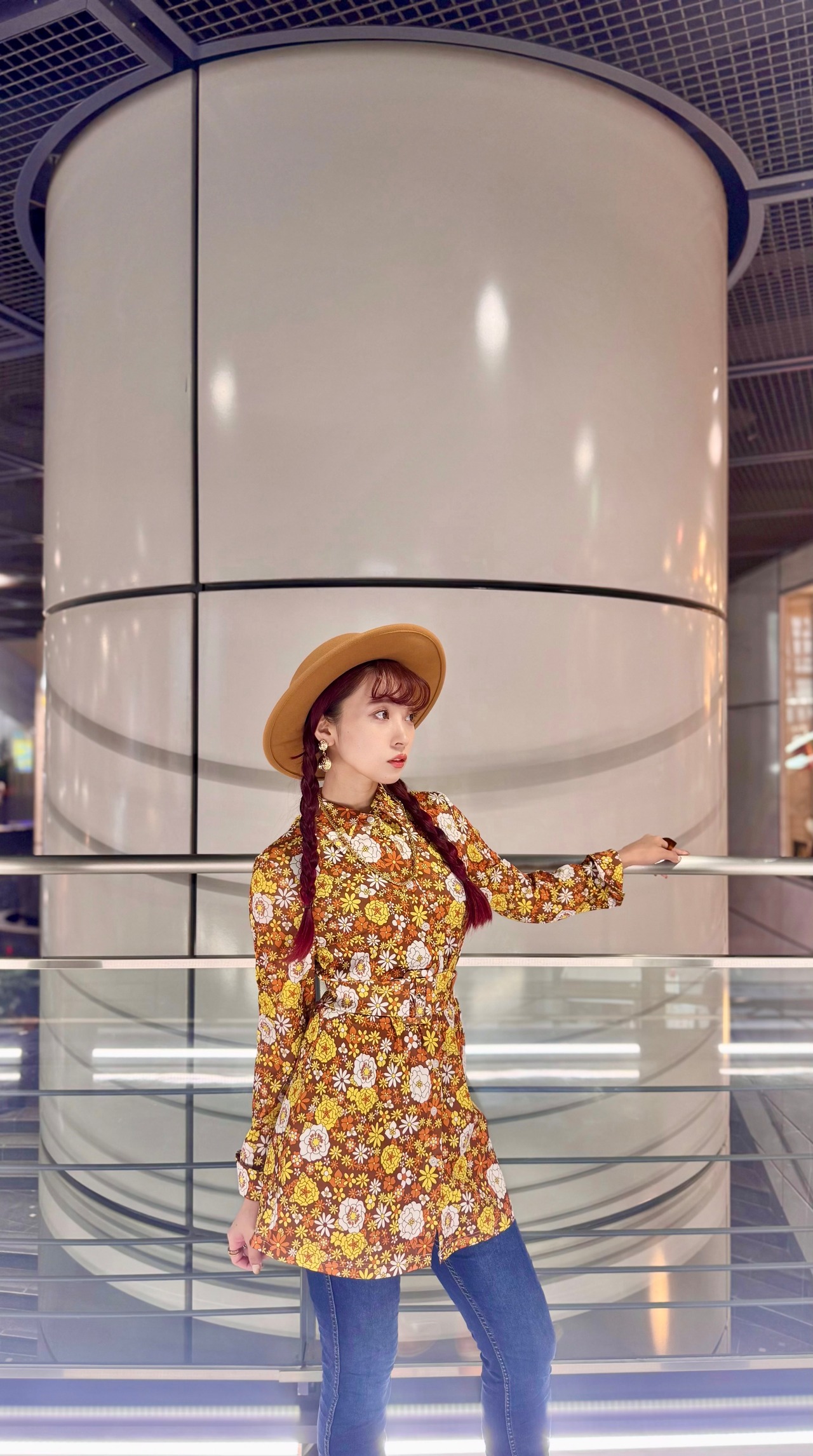 RERE　レトロ花柄シャツ