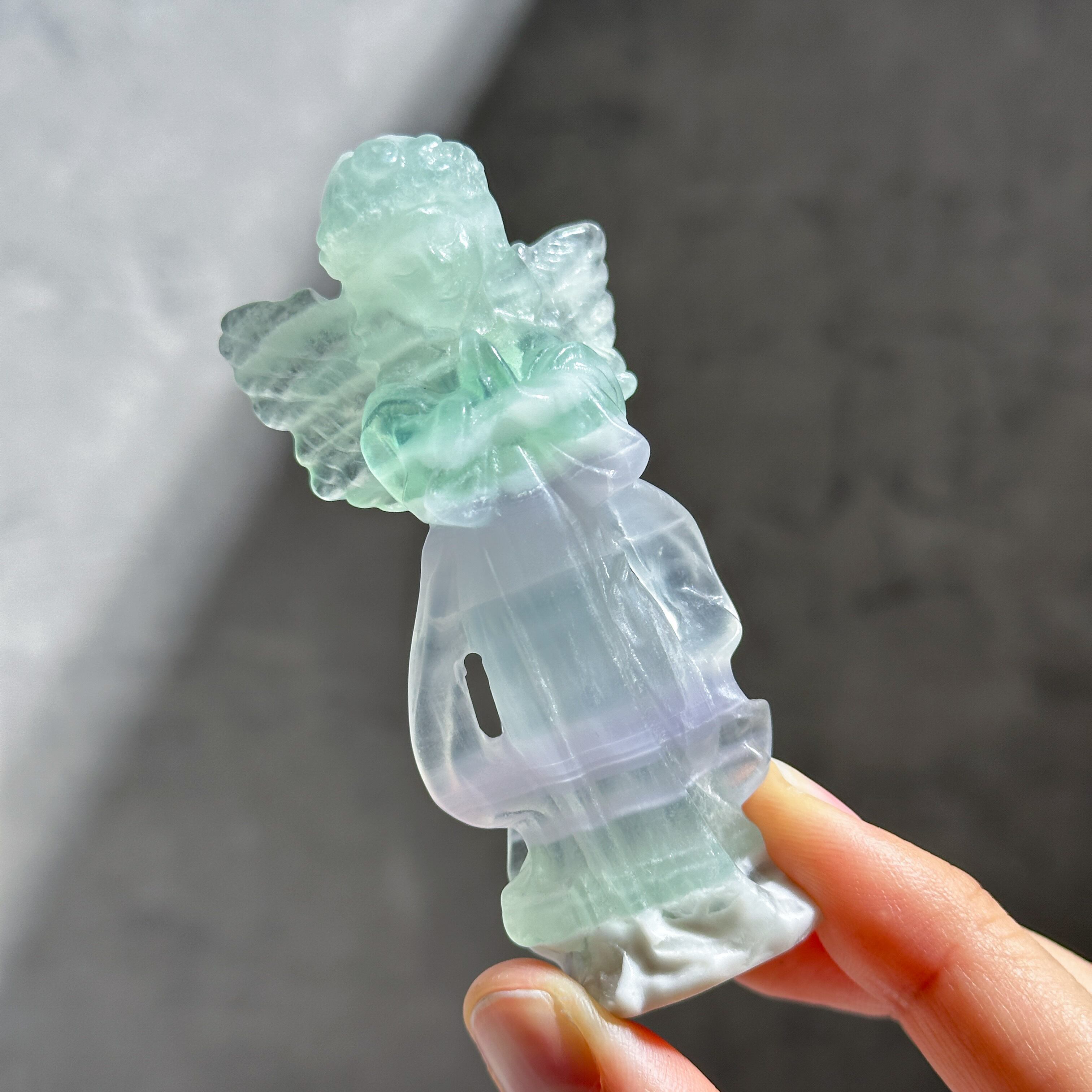 グリーン、ラベンダーフローライト 小さなスイートエンジェル61◇Green