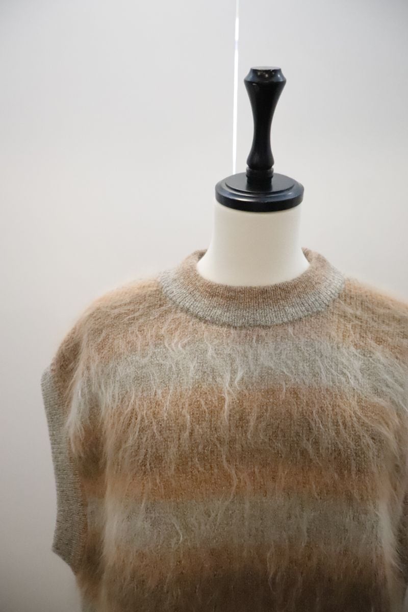 FUMIE=TANAKA フミエタナカ gradation mohair knit vest (BEIGE)F22A