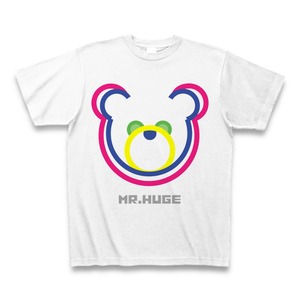 MR.HUGE DOUBLE LINE BEAR（ダブル　ライン　ベア）PRINTED Tシャツ　ホワイト×ピンク
