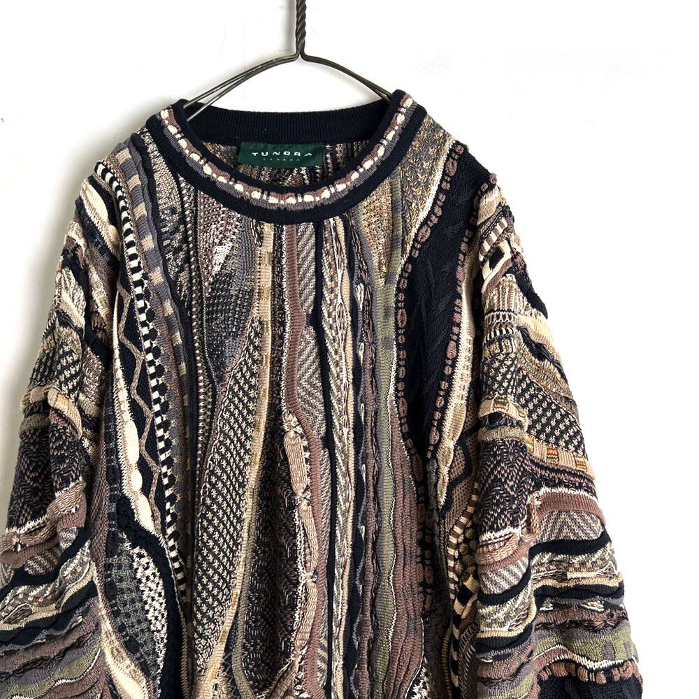 TUNDRA] Vintage COOGI pattern 3D crew neck knit [1990s-] Vintage