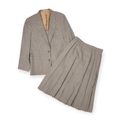 70s 80s Aquascutum アクアスキュータム チェック柄 セットアップ スーツ テーラードジャケット スカート 9/11 レトロ ビンテージ