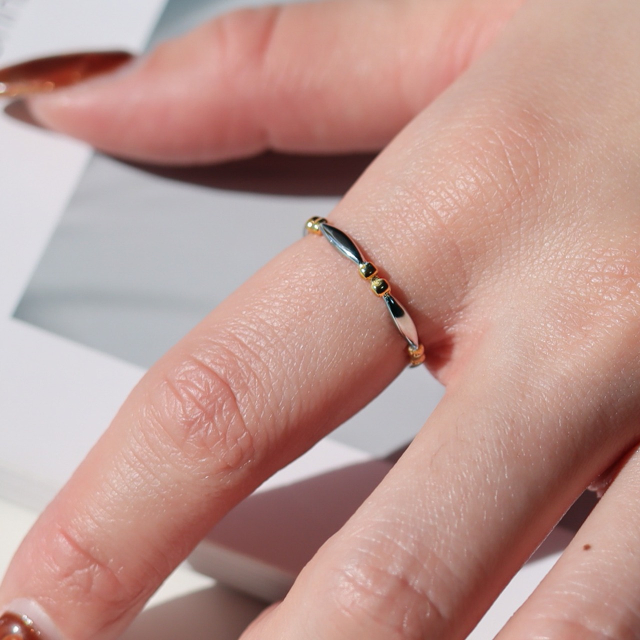 4/10(金)21時再販売*stainless mix tubu ring