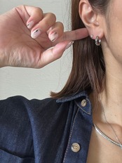 s925 ツーラインピアス