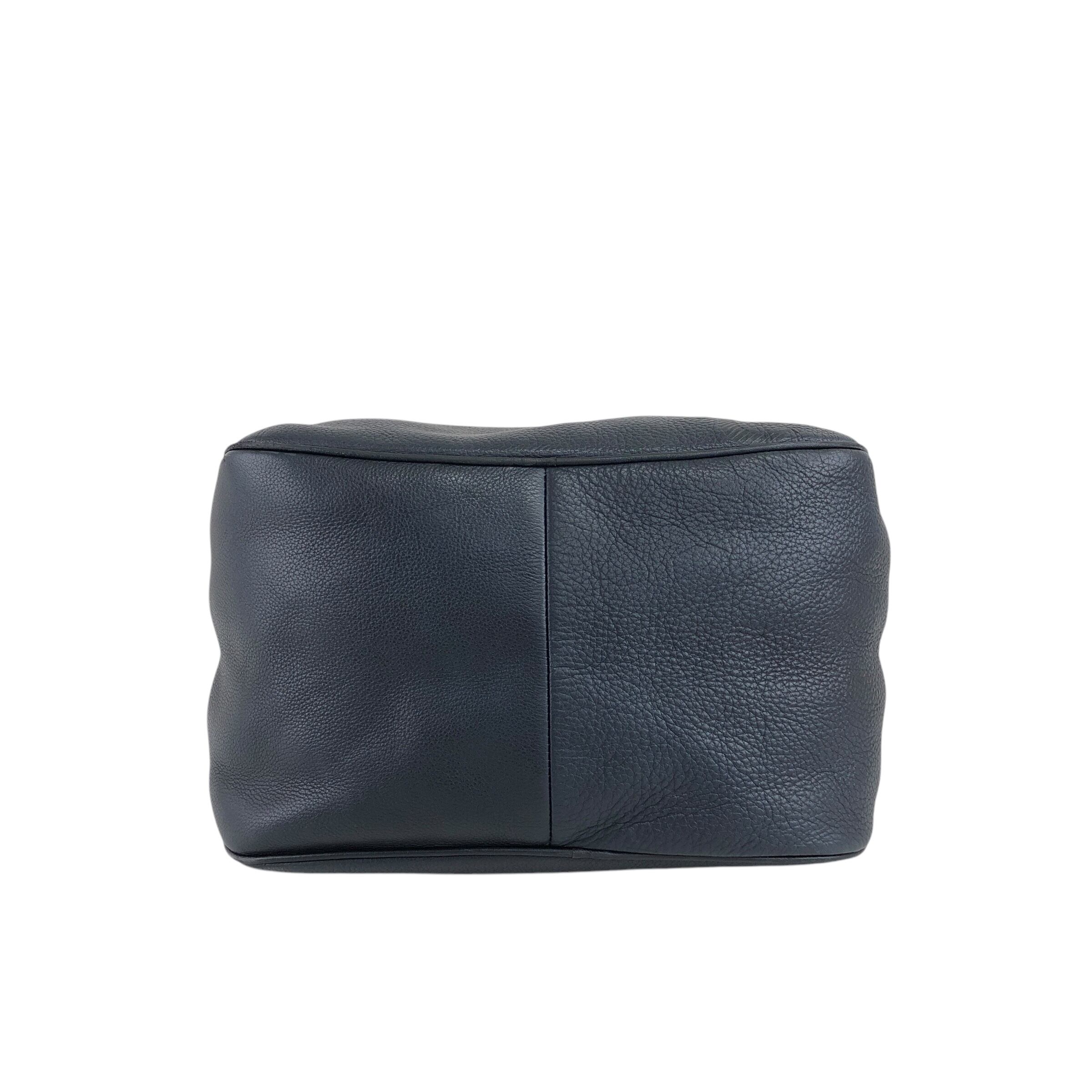 LOEWE ロエベ ショルダーバッグ ネイビー アナグラム レザー ステッチ