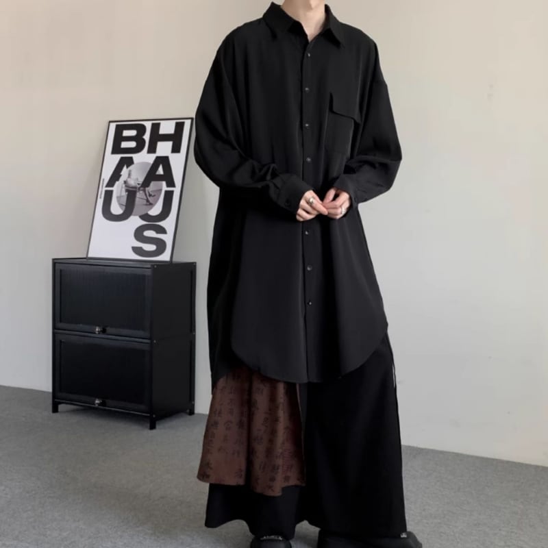 オーバーサイズ ロングシャツ 2color MTO0204