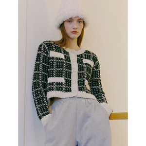 [ETMON] Tweed Knit Cardigan, Black 正規品 韓国 ブランド 韓国ファッション 韓国代行 カーディガン