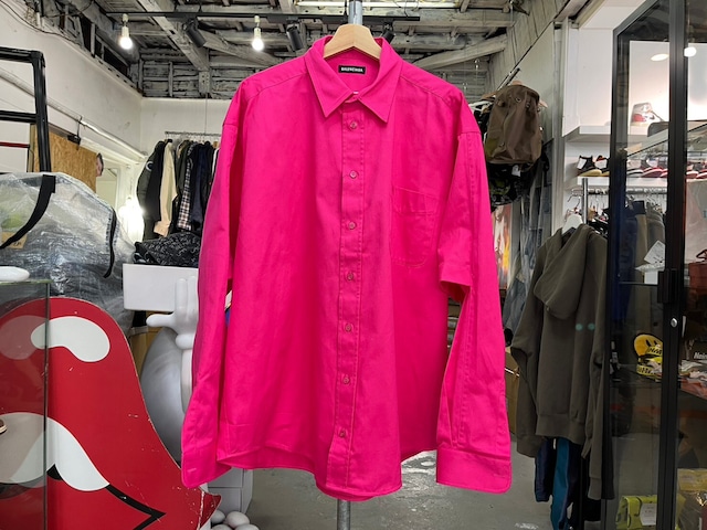 BALENCIAGA OVERSIZED OXFORD SHIRT VIVID PINK 38 12481