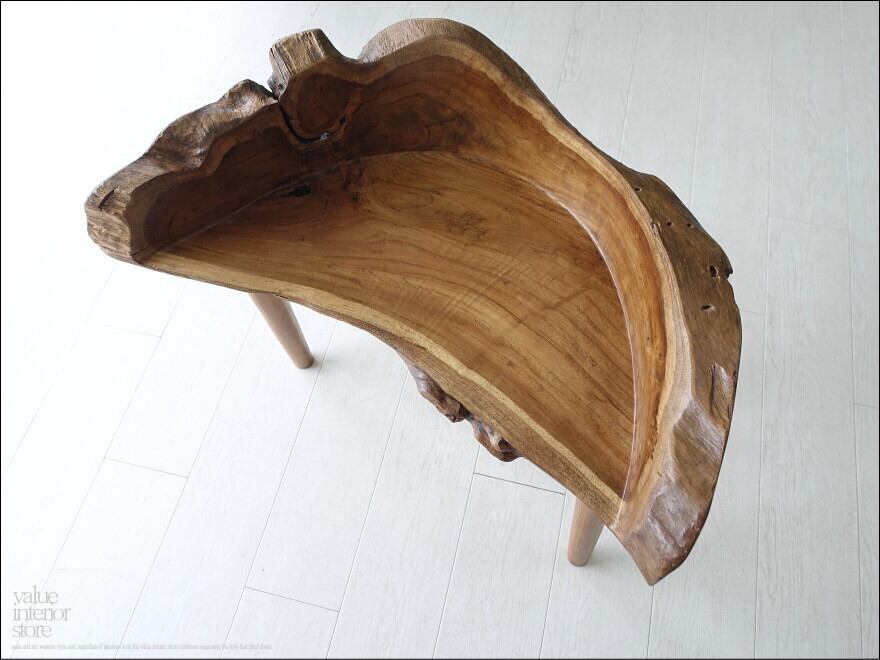 チーク無垢材 プリミティブチェアN08 イス 椅子 ベンチ 木製チェアー