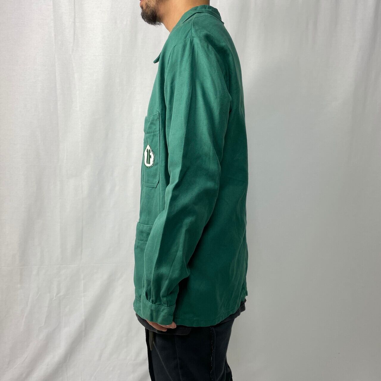 70年代頃 企業ロゴ ワッペン グリーン コットンツイル フレンチワーク