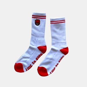 Spitfire Bighead Fill EMB Socks Wht/Red
