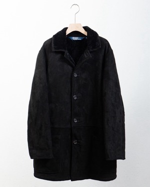 "Polo by Ralph Lauren" mouton leather half coat