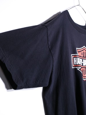 "Harley-Davidson"XX over silhouette front and back print tee
