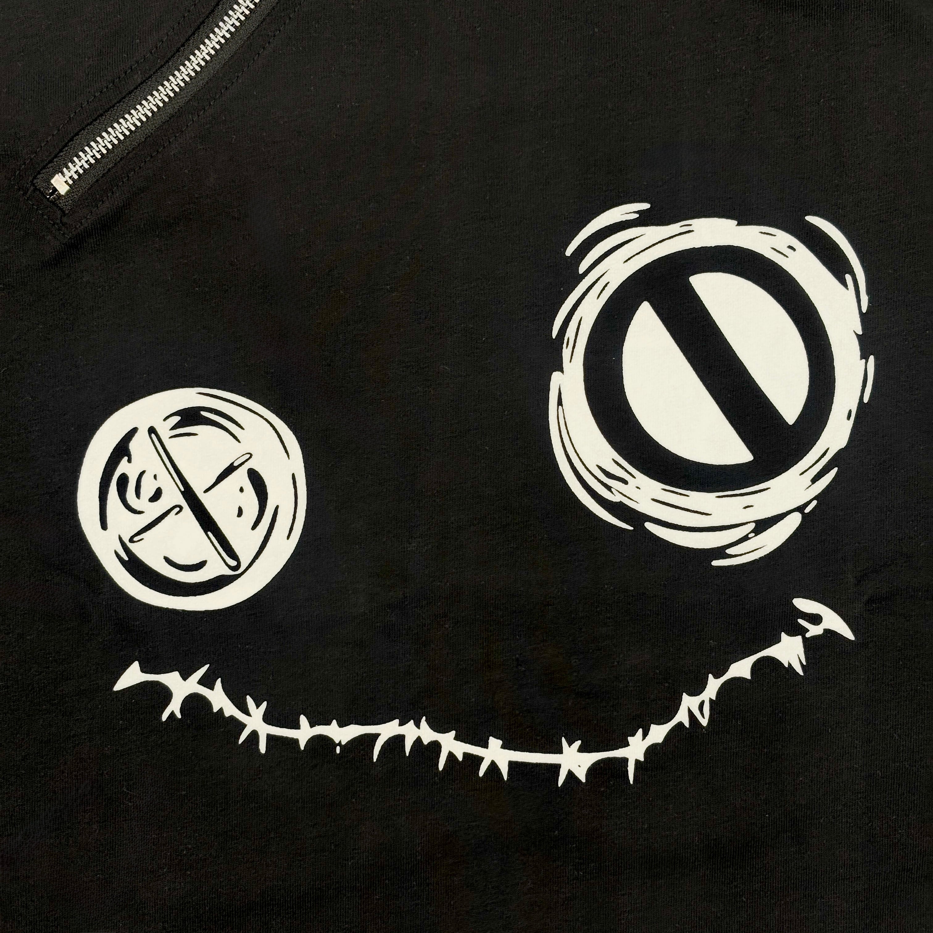 DIAGONAL ZIP FACE BLACK CUTSEW | NIER CLOTHING
